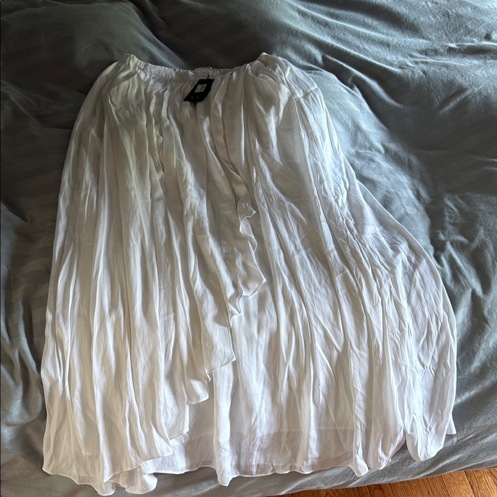 Armani Exchange White Pleated Skirt